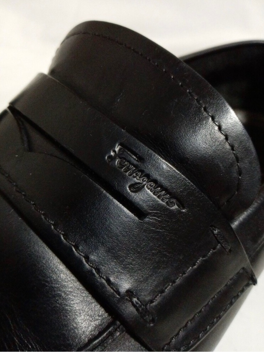 Salvatore Ferragamo Black Leather Penny Loafers - Men's
